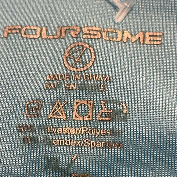 Foursome Performance Blue Collared Ruffled V-neck - Picture 9 of 9